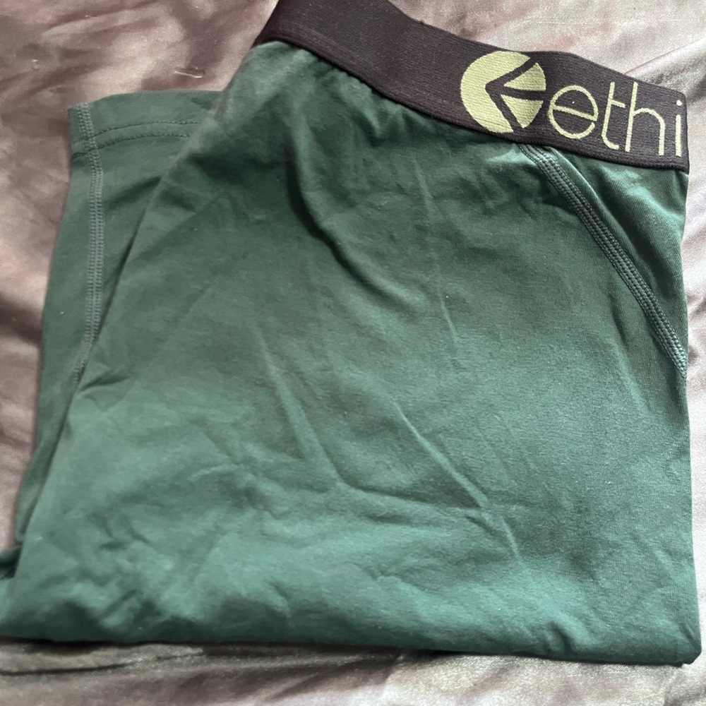 Ethika Sage Green brief boxer’s with Black Elastic Waistband